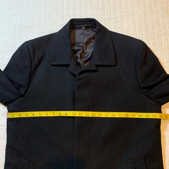 Hart Schaffner Marx Male Pilot Wool Blend Trenchcoat Overcoat, Black, Size 42L - Picture 11 of 16